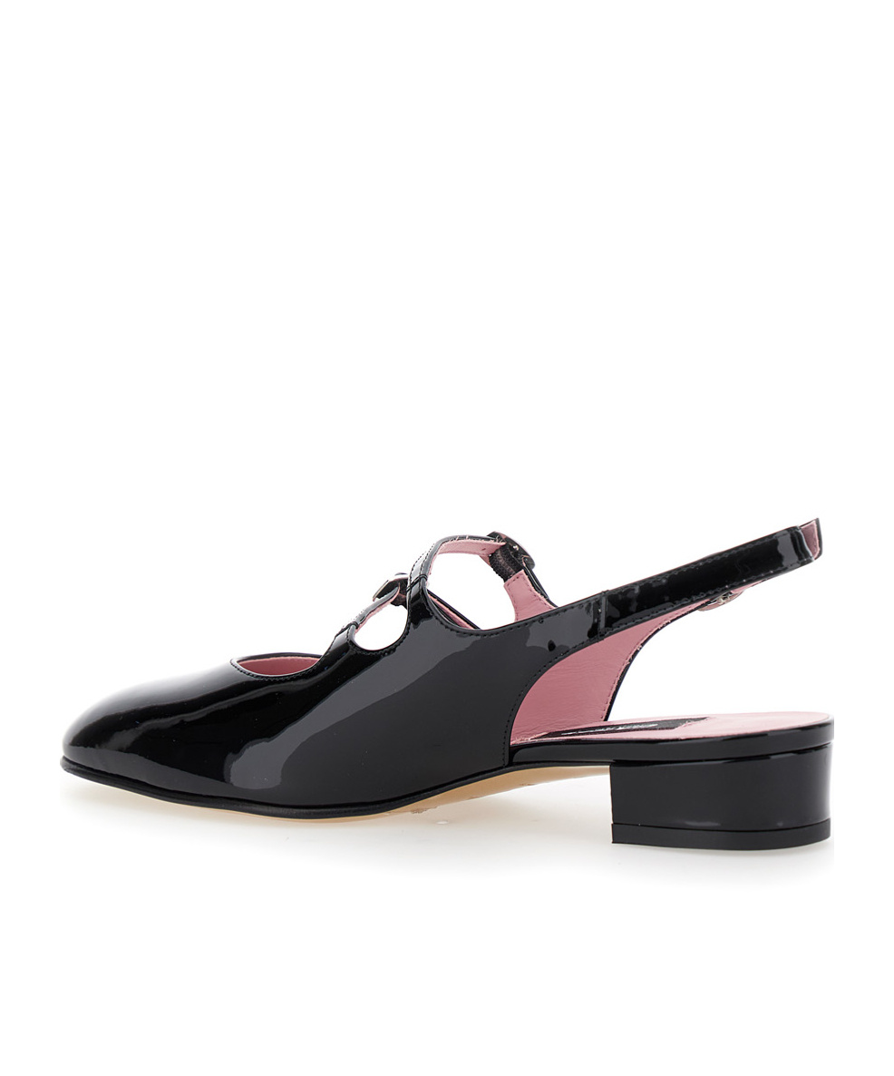 Shop Carel Paris Square-headed Flat Sandals In Black