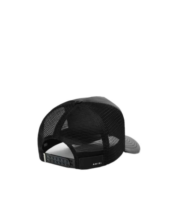 Amiri Leather Ma Trucker Hat In Black