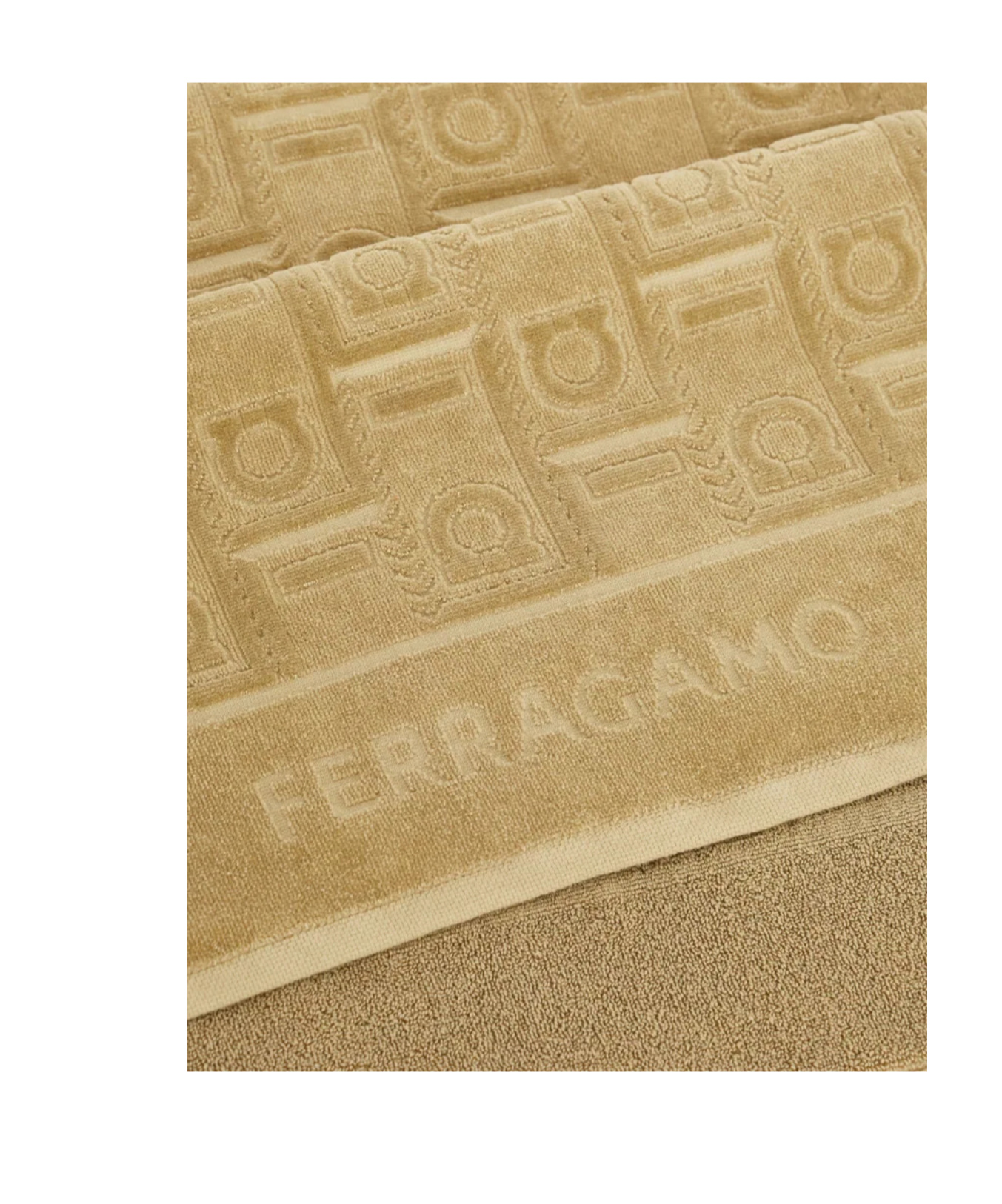 Ferragamo Monogram Beach Towel In Gold