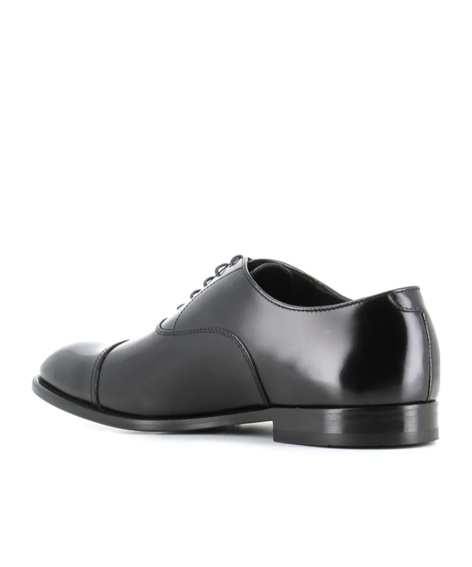 Doucal's High-shine Black Oxford Shoes With Lace-up Fastening In Black