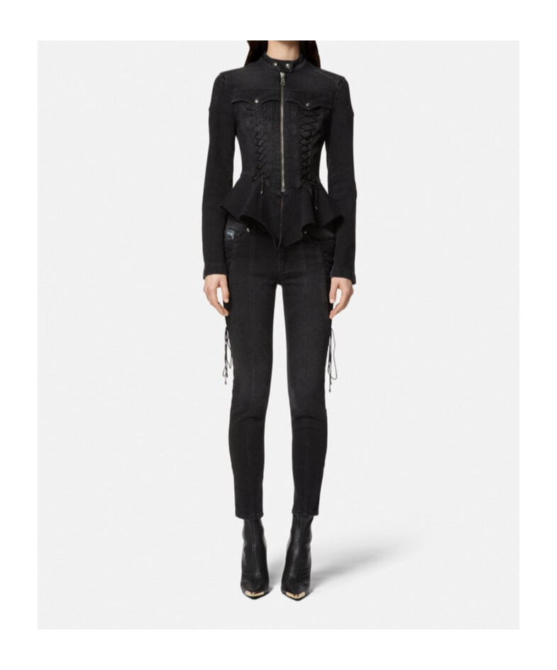 Versace Jeans Belt-loop Jeans In Black