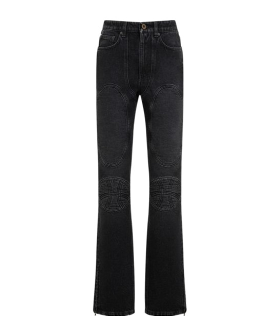 Jean Paul Gaultier Jeans With Padded Inlays And Lace-up In Black