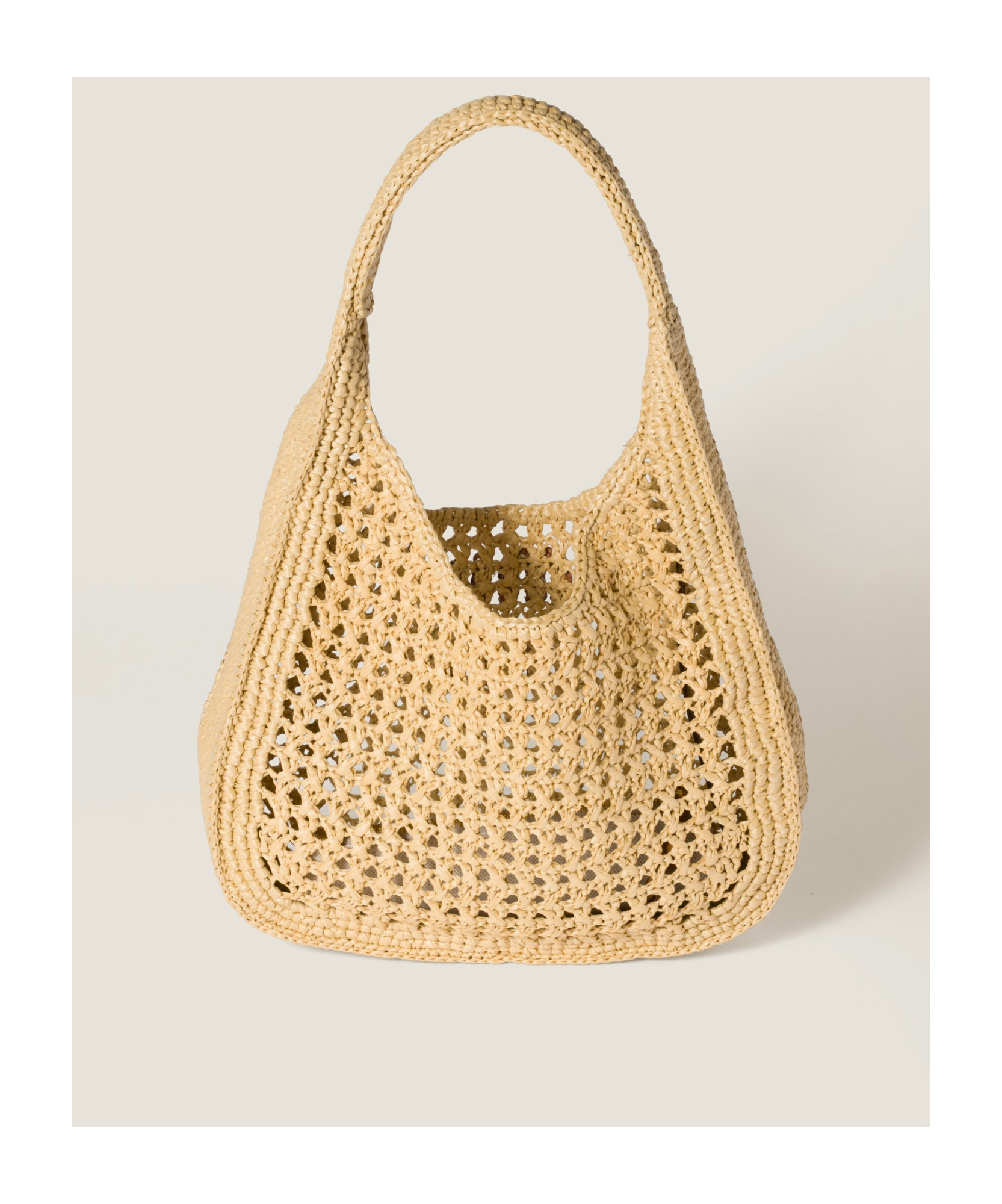 Miu Miu Raffia-effect Woven Hobo Bag