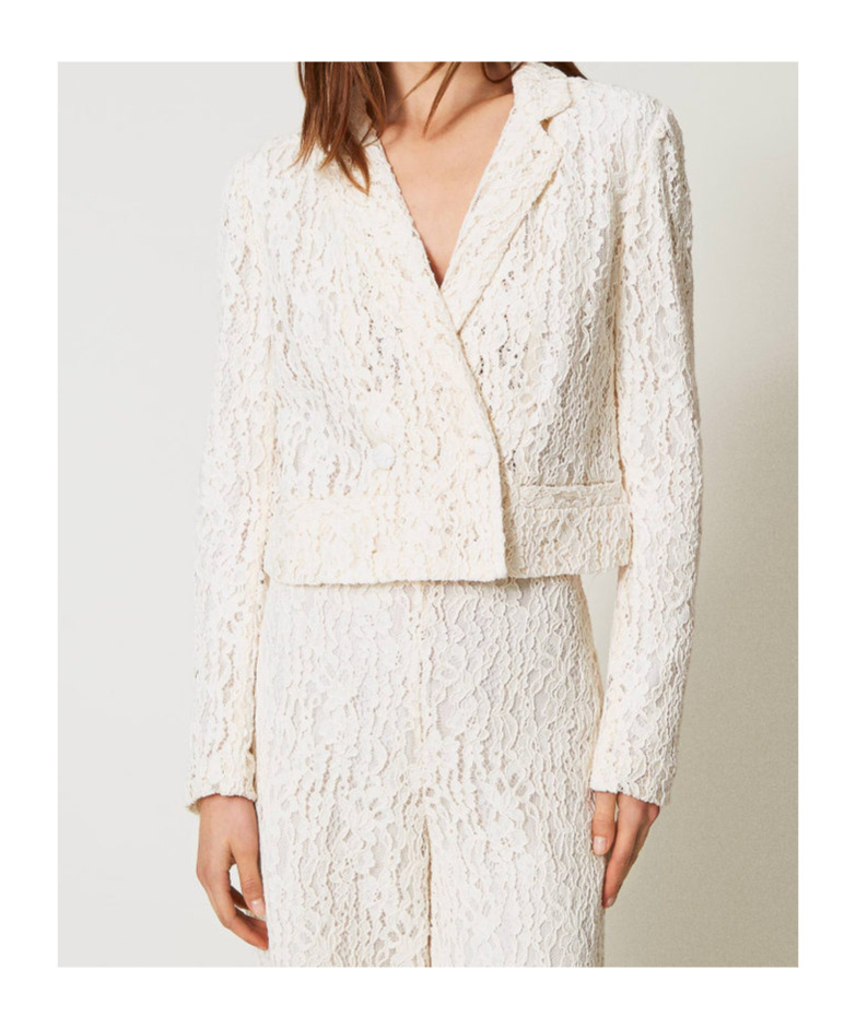 TWINSET LACE-PANEL BLAZER 