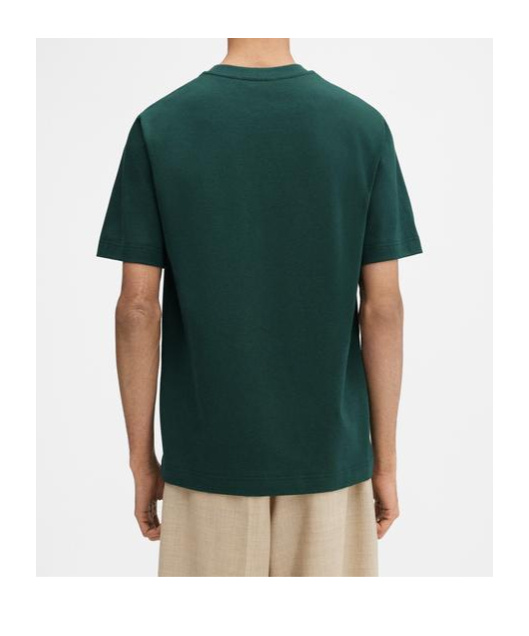 Jacquemus Mens Le Tshirt Gros Grain Brand-patch Regular-fit Cotton-jersey T-shirt Dark Green In Green