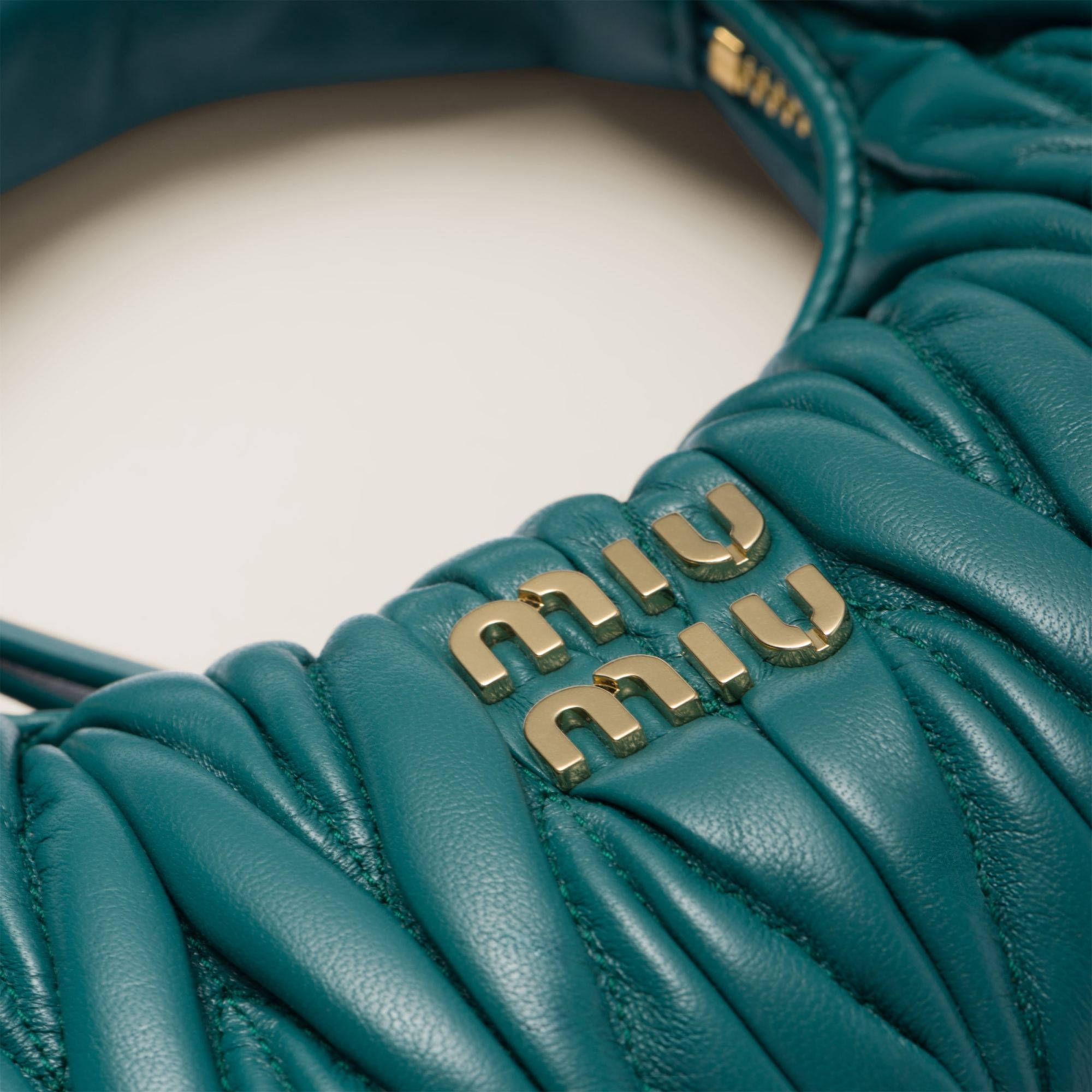 Miu Miu Mini Wander Quilted Leather Hobo Bag In Blue
