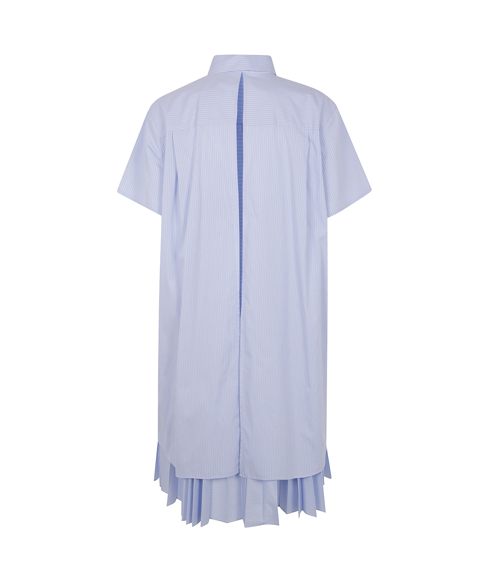 Sacai Cotton Popeline Midi Dress In Blue