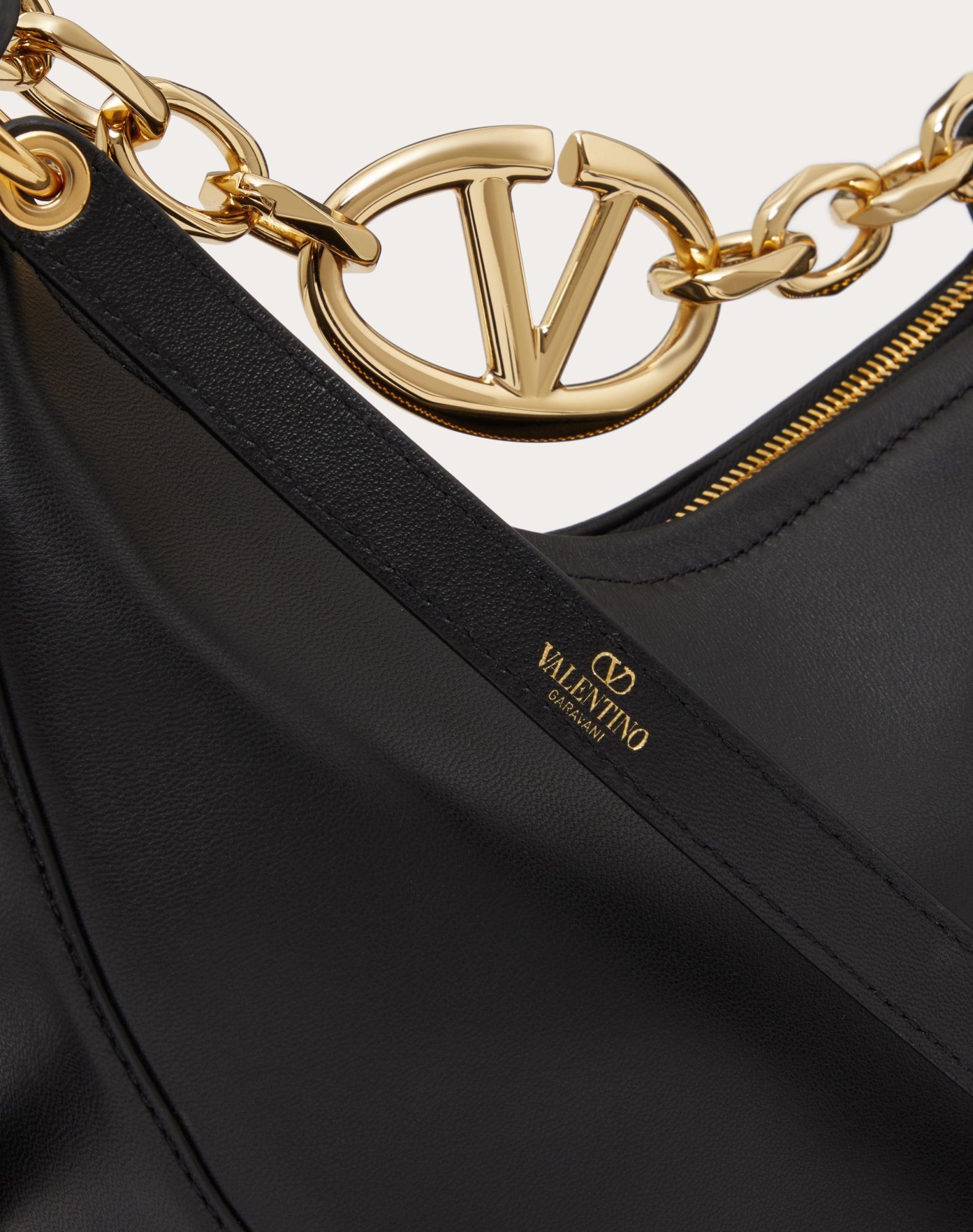 Valentino Garavani Vlogo Moon Zip-up Mini Shoulder Bag In Black