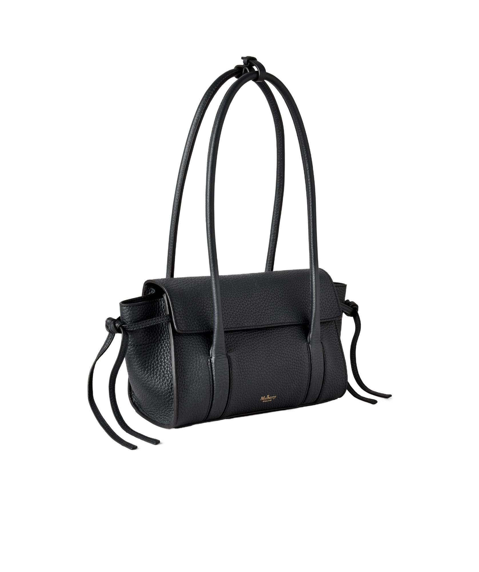 Mulberry 'small Bayswater' Black Shoulder Bag With Laminated Logo