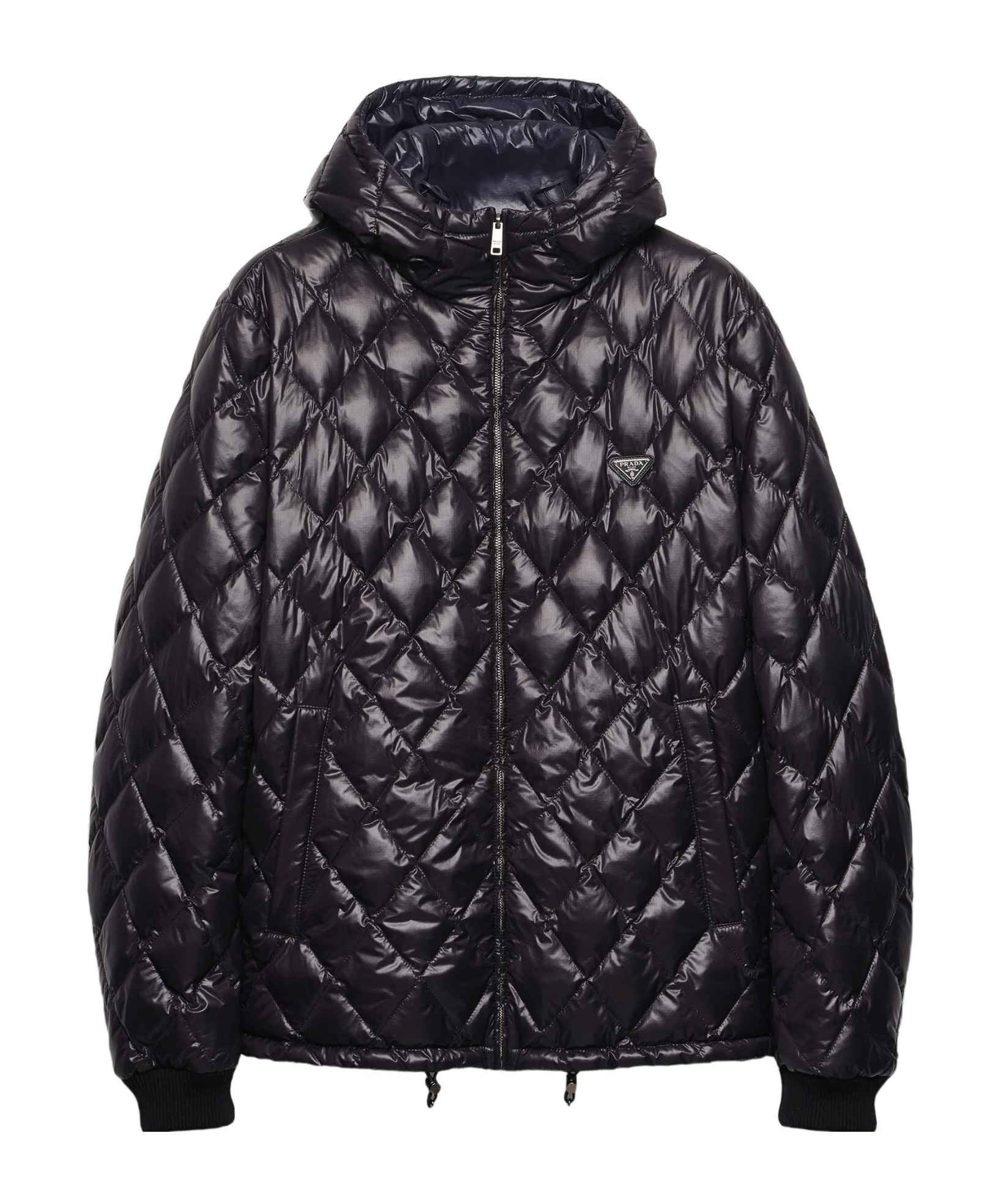 Prada Quilted Hooded Jacket In Black