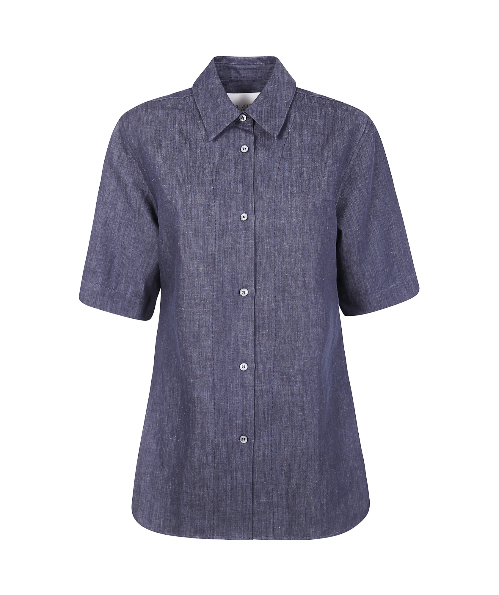 Studio Nicholson Tailored Shirt With Back Yoke And Collared Neck In Blue