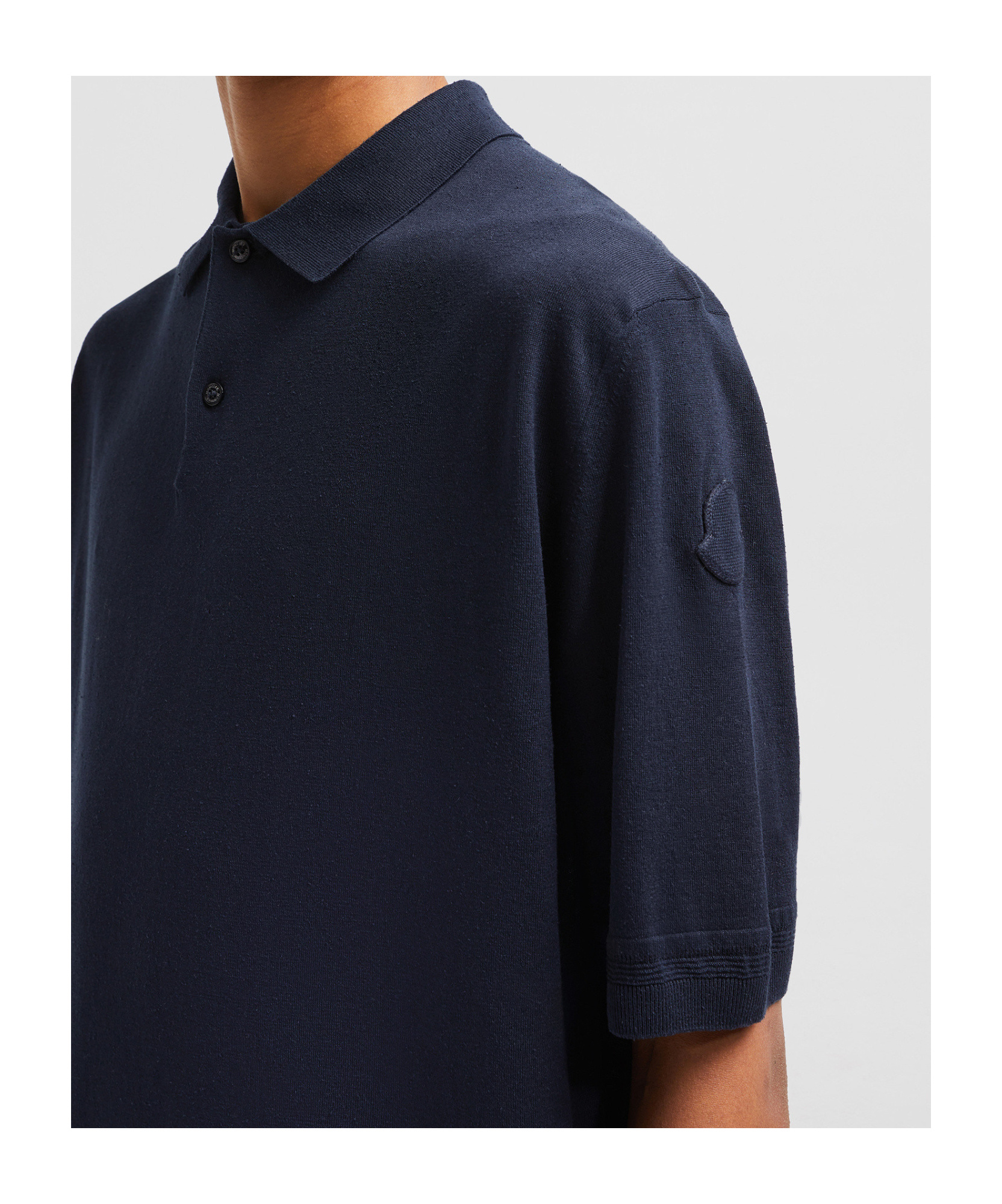 Moncler Short-sleeved Polo Shirt In Blue
