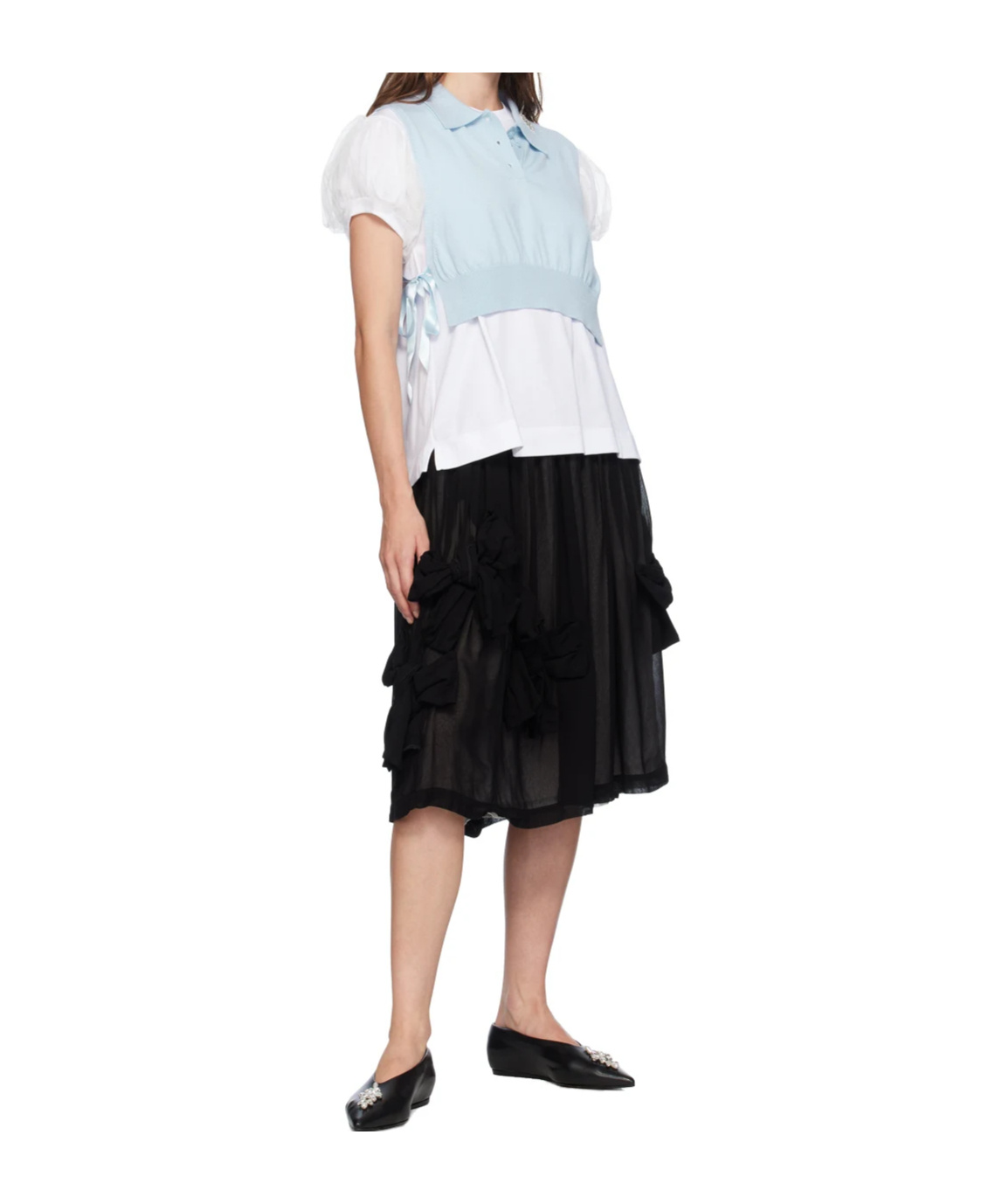 Simone Rocha Embellished Polo Collar Vest In Multicolor