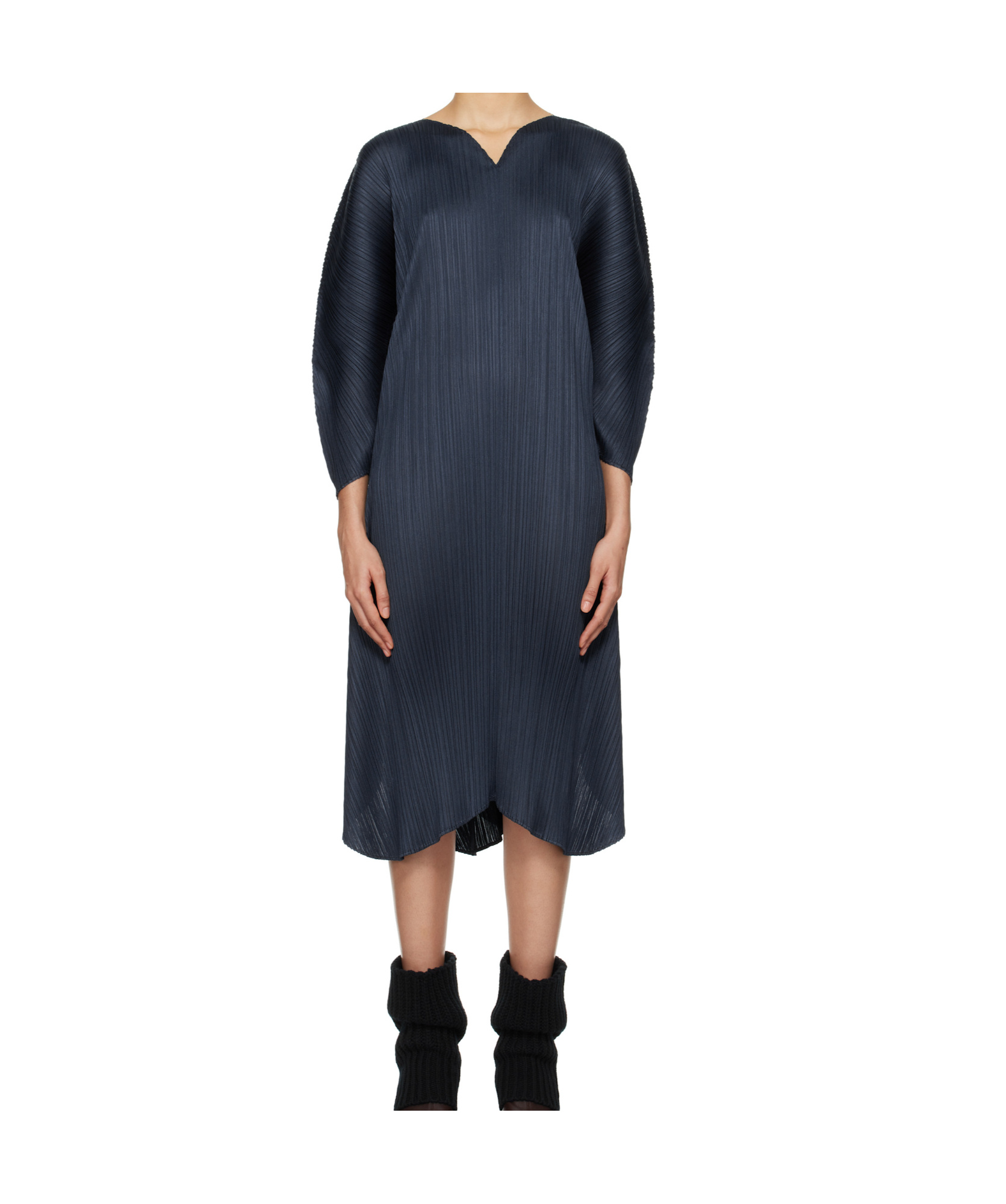 Shop Issey Miyake Wormhole Midi Dress In Black