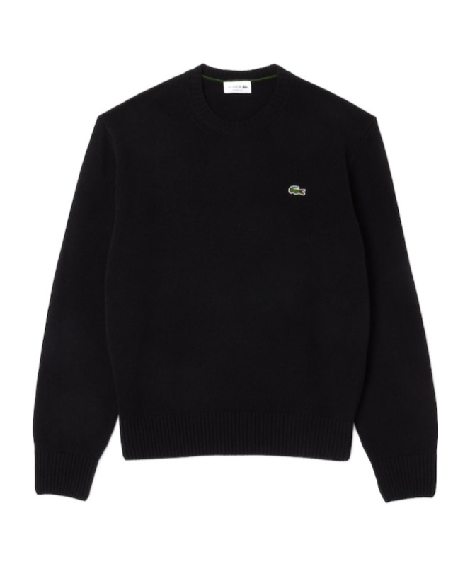 Lacoste Mens Crew Neck Fleece Sweatshirt In Black