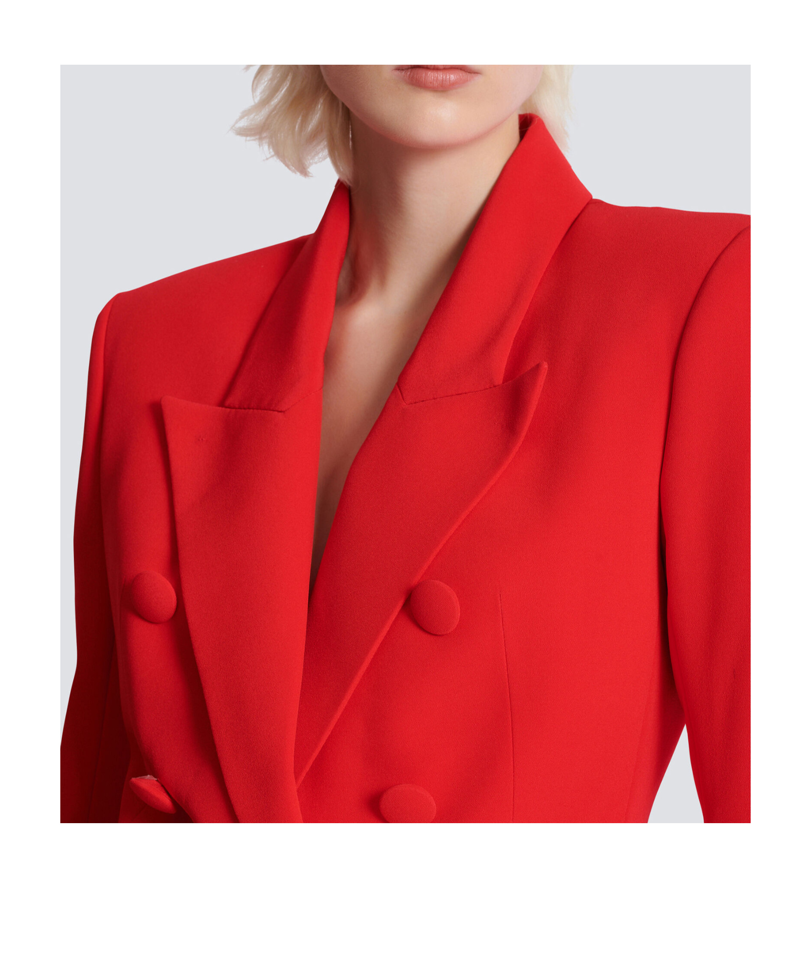 Balmain Lapels Double-breasted Blazer Peak In Red