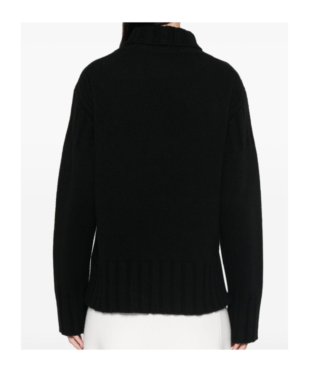 Jil Sander Black Cashmere Blend Oversize Sweater In Black