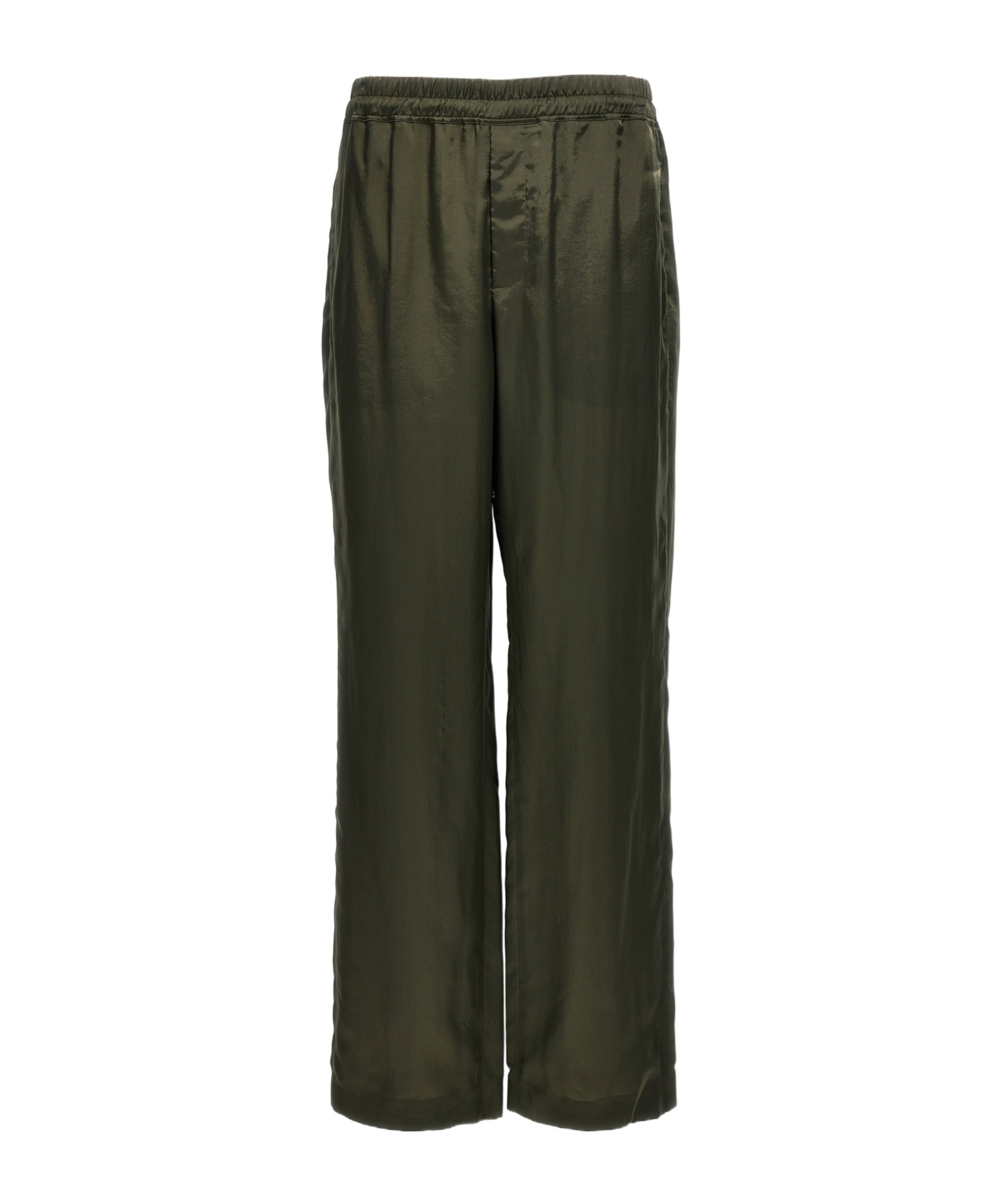 Saint Laurent Twill Trousers With Back Pockets And Elastic Waistband In Black