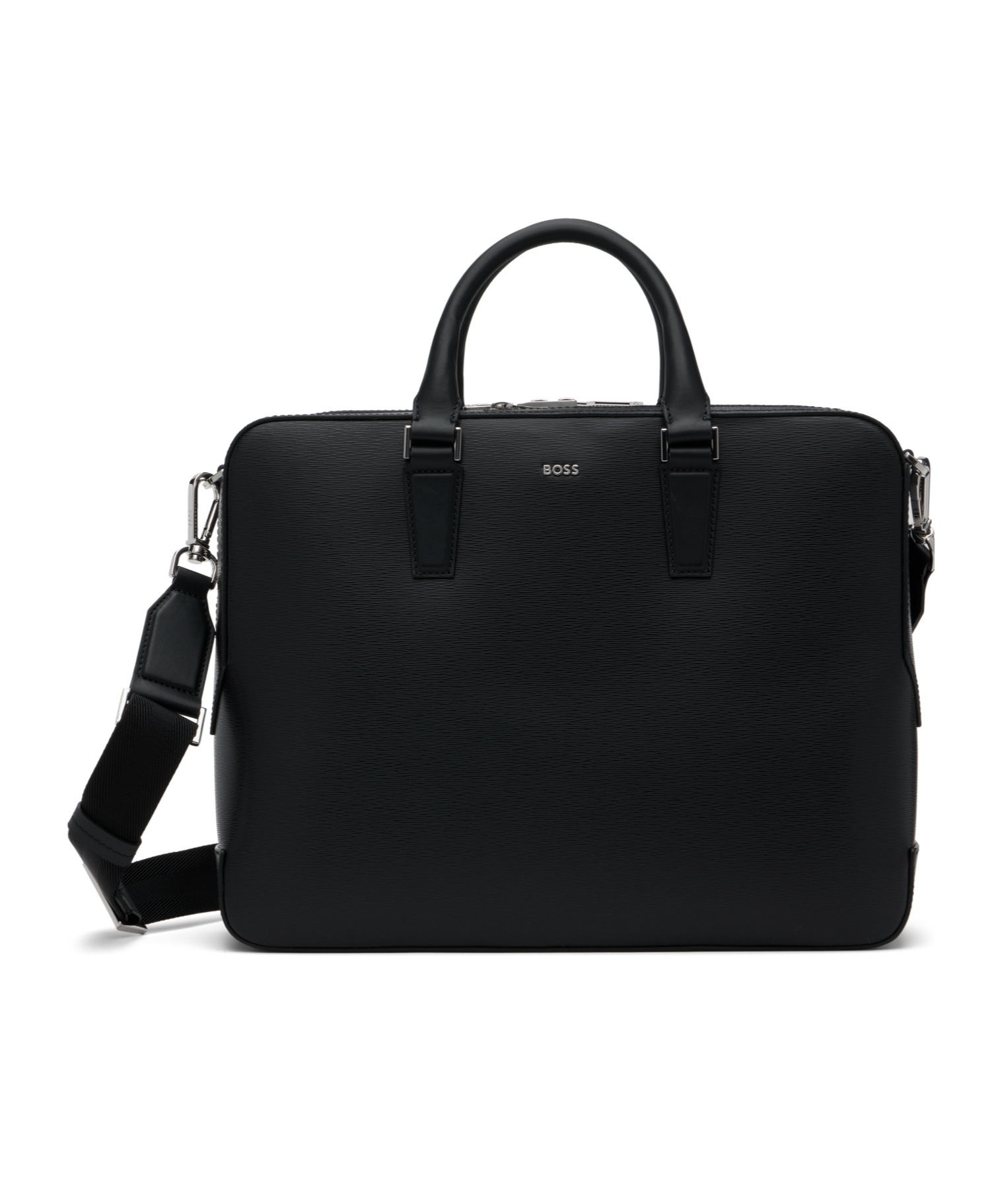 Hugo Boss Zipper Briefcase In Black