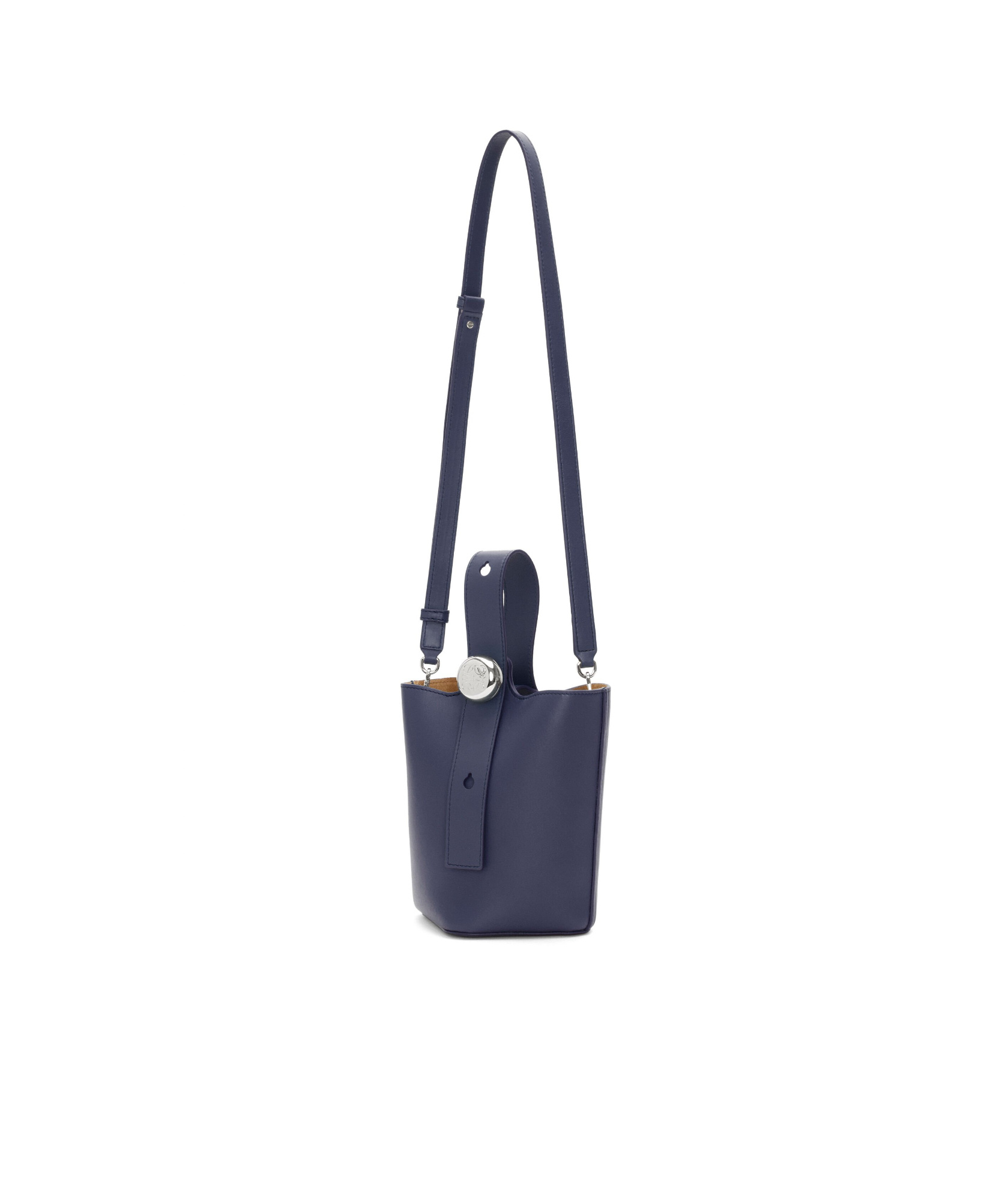 Loewe Mini Pebbled Leather Bucket Bag In Blue