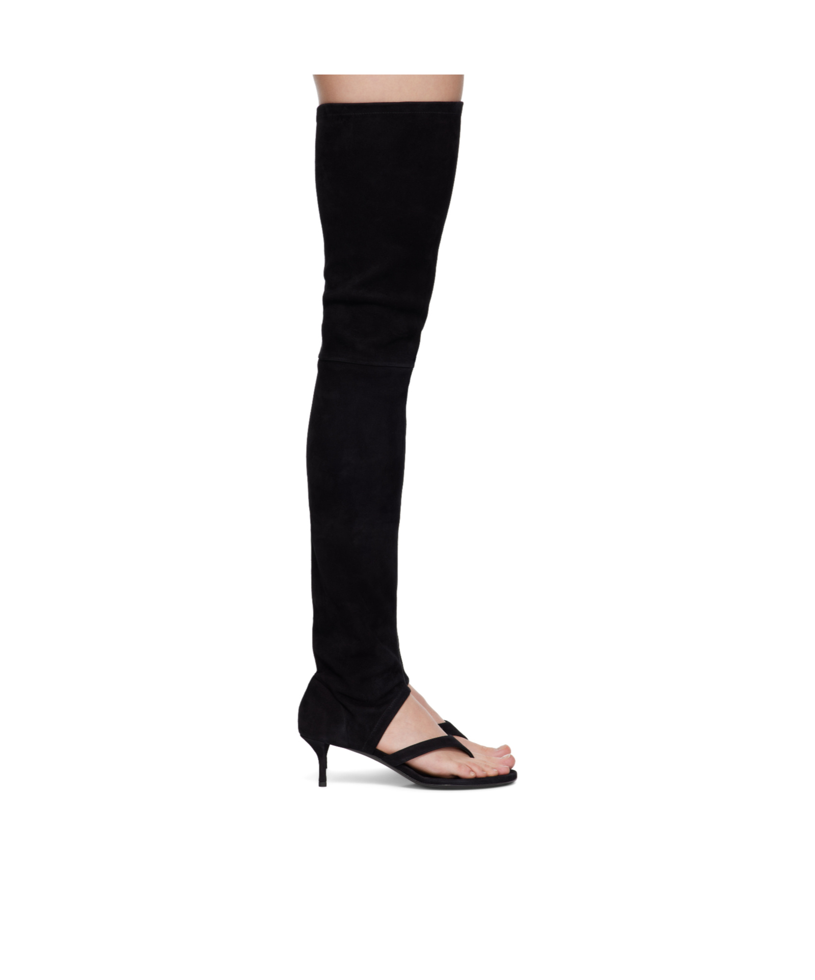 Alaïa Stretch Suede 55 High Boots In Black