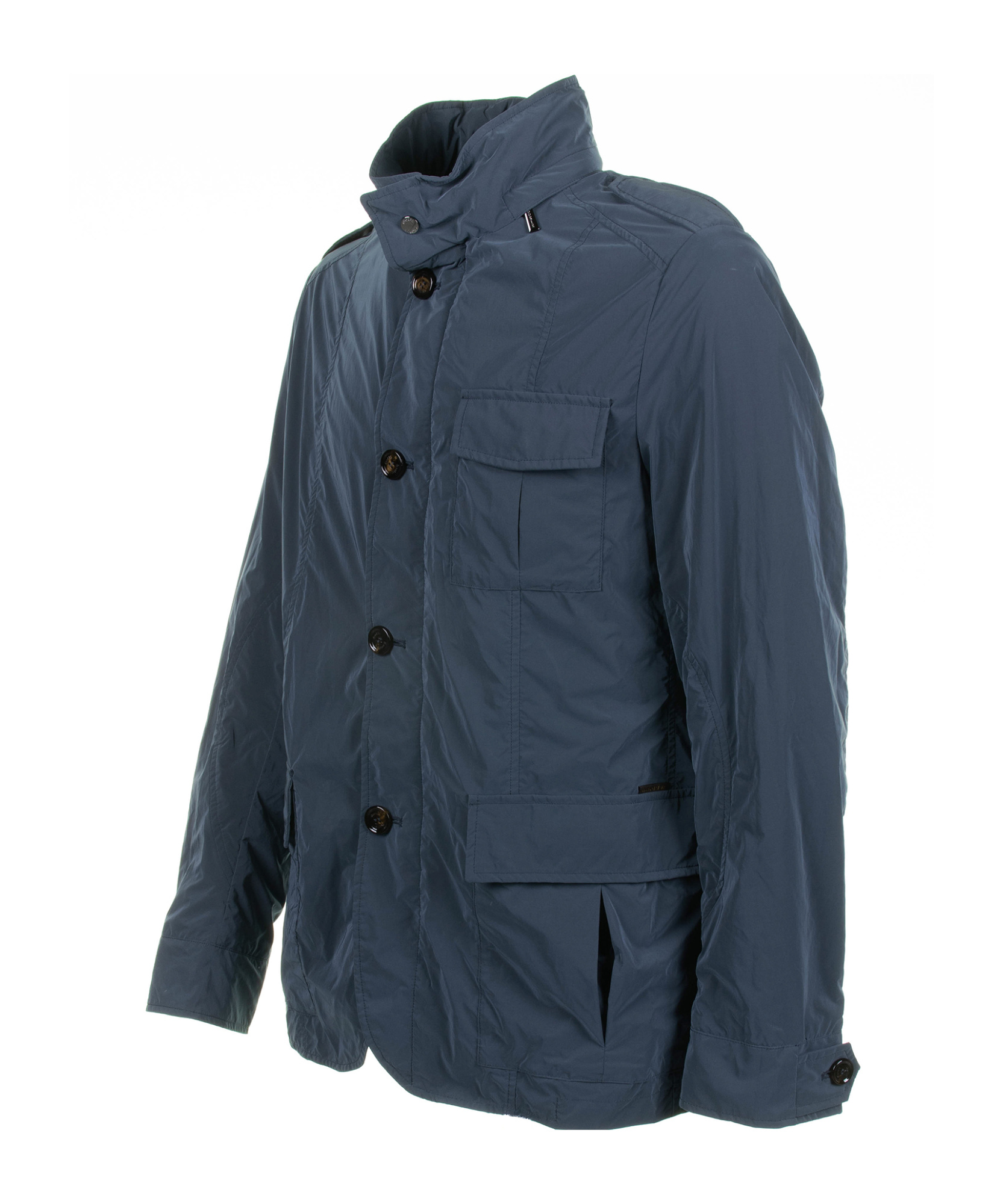 Moorer Spring Jacket With Pockets And Buttons In Blue