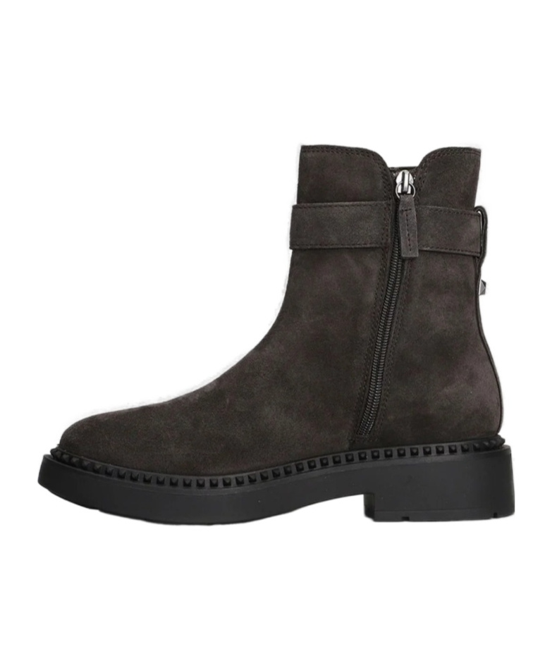 Ash Woman Ankle Boots Charcoal Size 8 Leather In Black