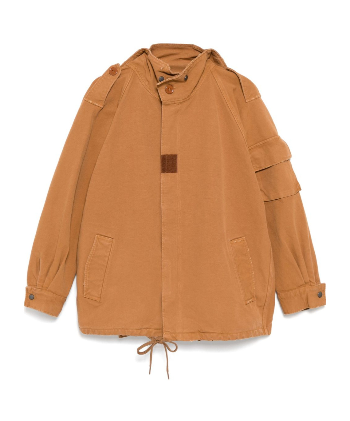 Mm6 Maison Margiela Cotton Zip-up Jacket In Brown