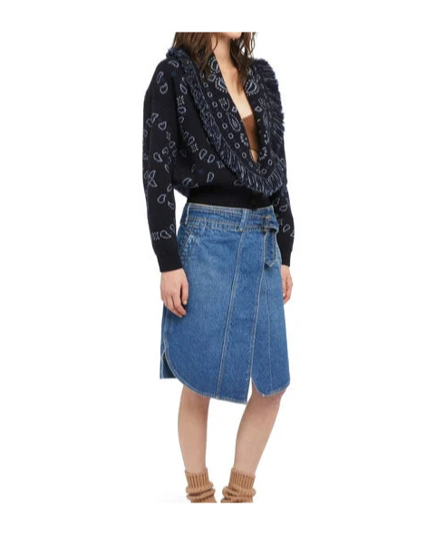 Alanui Fringe Detailing Bomber Jacquard Bandana In Blue