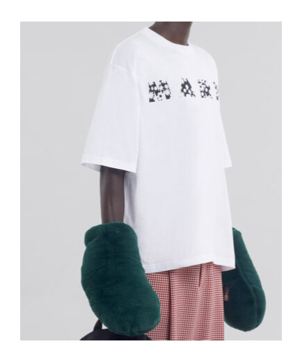 Shop Marni Black T-shirt With Pop Fields Logo In White