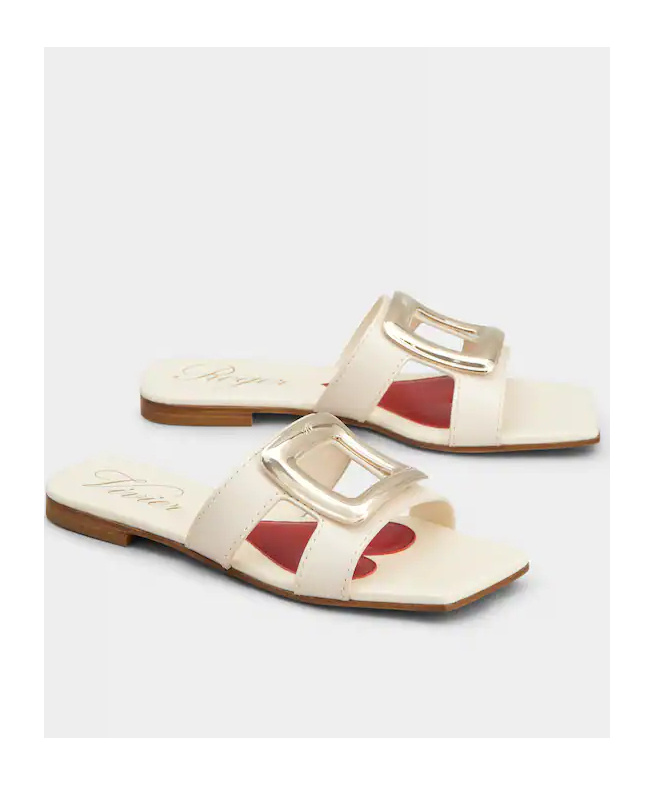 Shop Roger Vivier Slides In Leather In White