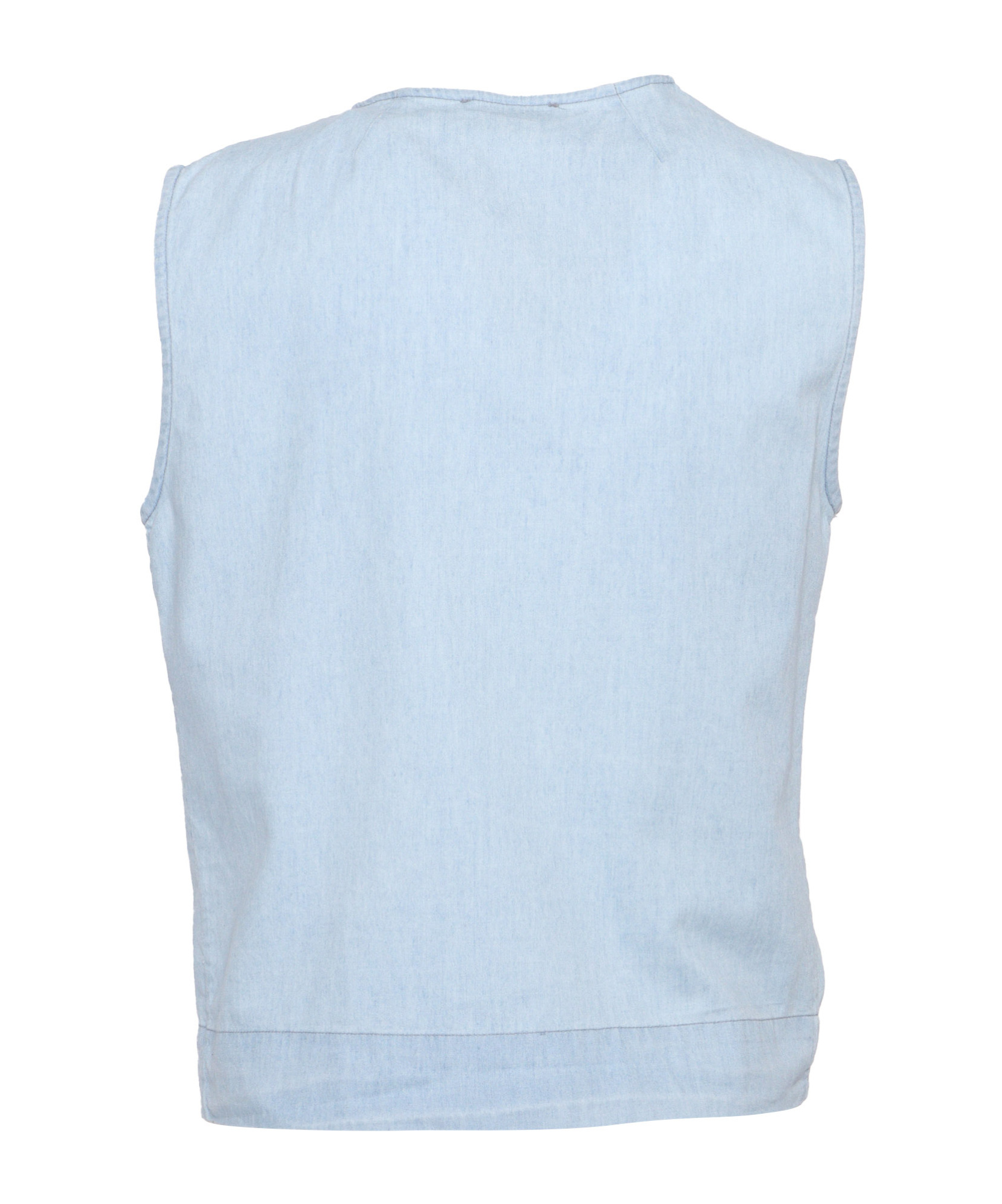 Mazzarelli Barbara Denim Blouse With Ruffles