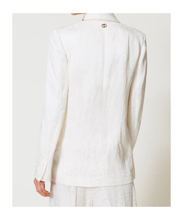 Shop Twinset Woven Blazer In White