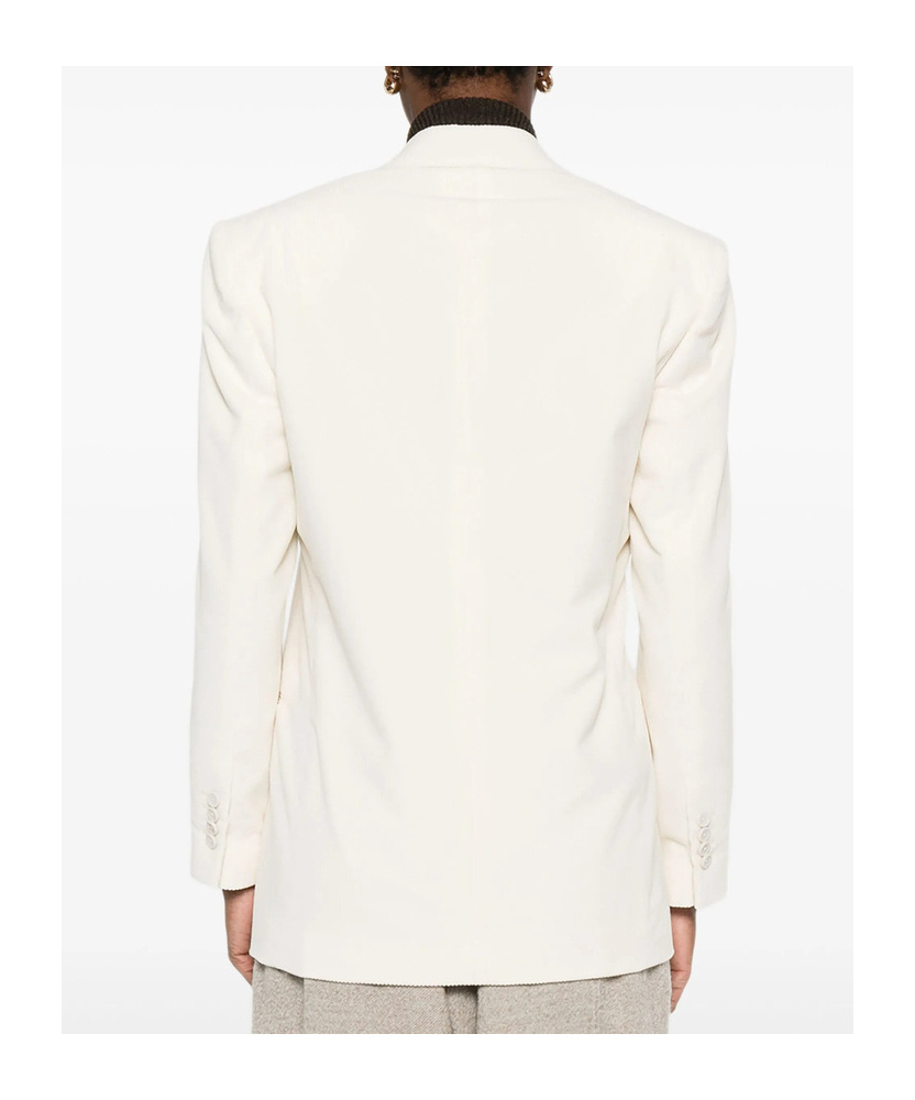 Lardini Double-breasted Corduroy Blazer In White