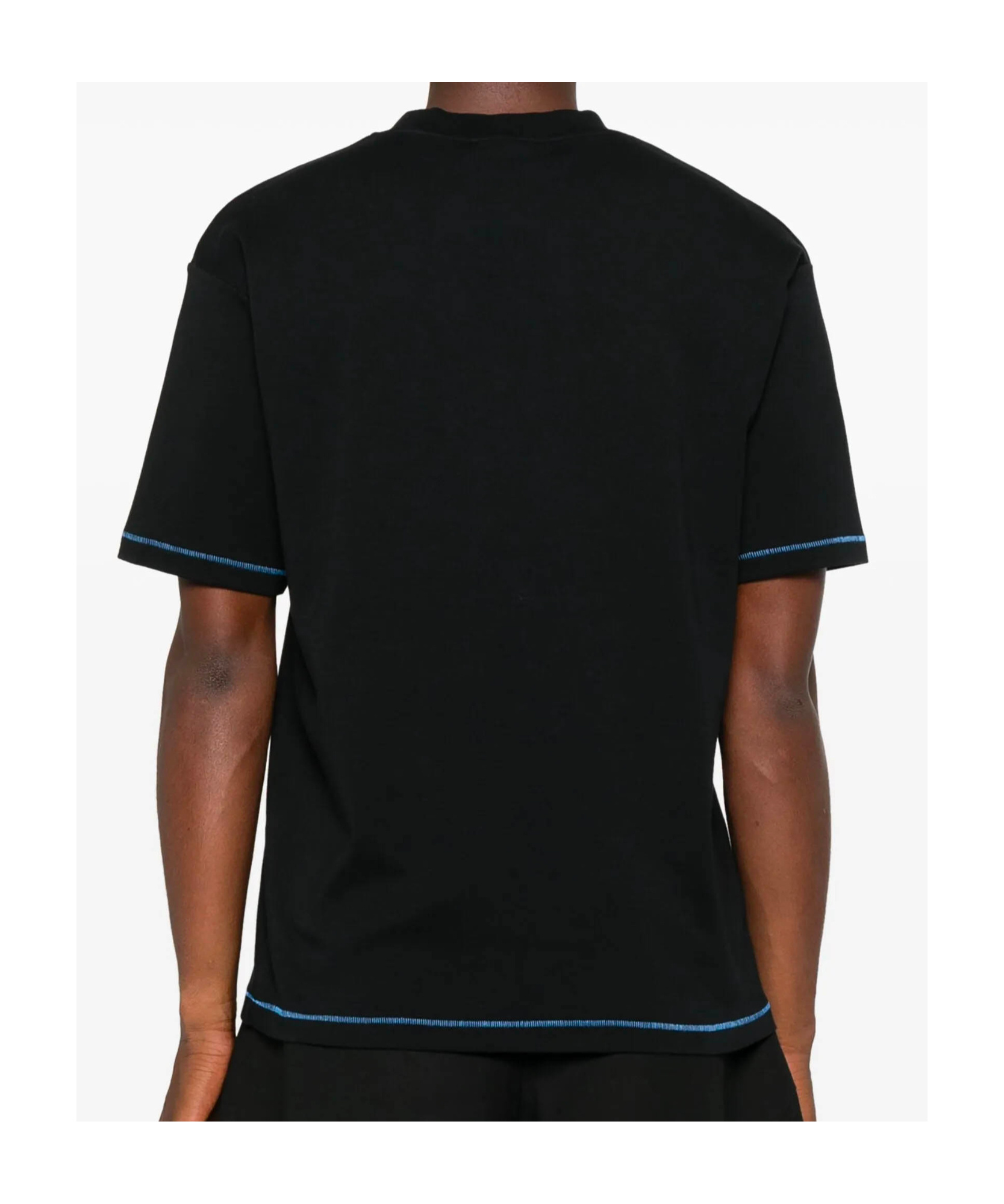 Drôle De Monsieur Graphic Print Crew Neck Short Sleeve T-shirt In Black