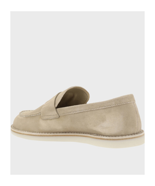 Prada Desert Calf Leather Flat Shoes In Brown