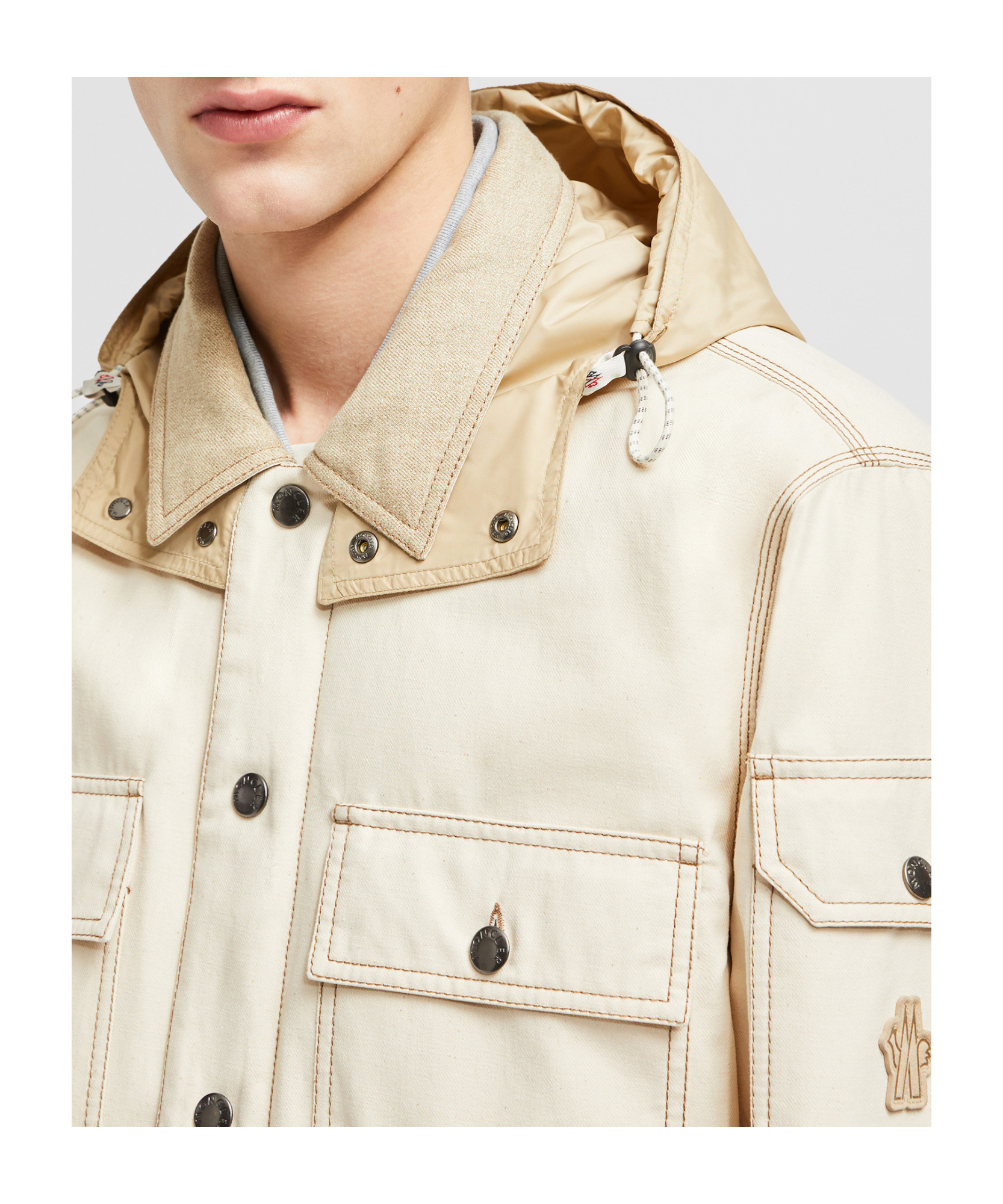 Moncler Doudoune Utilitaire En Coton Kelpius In Nude