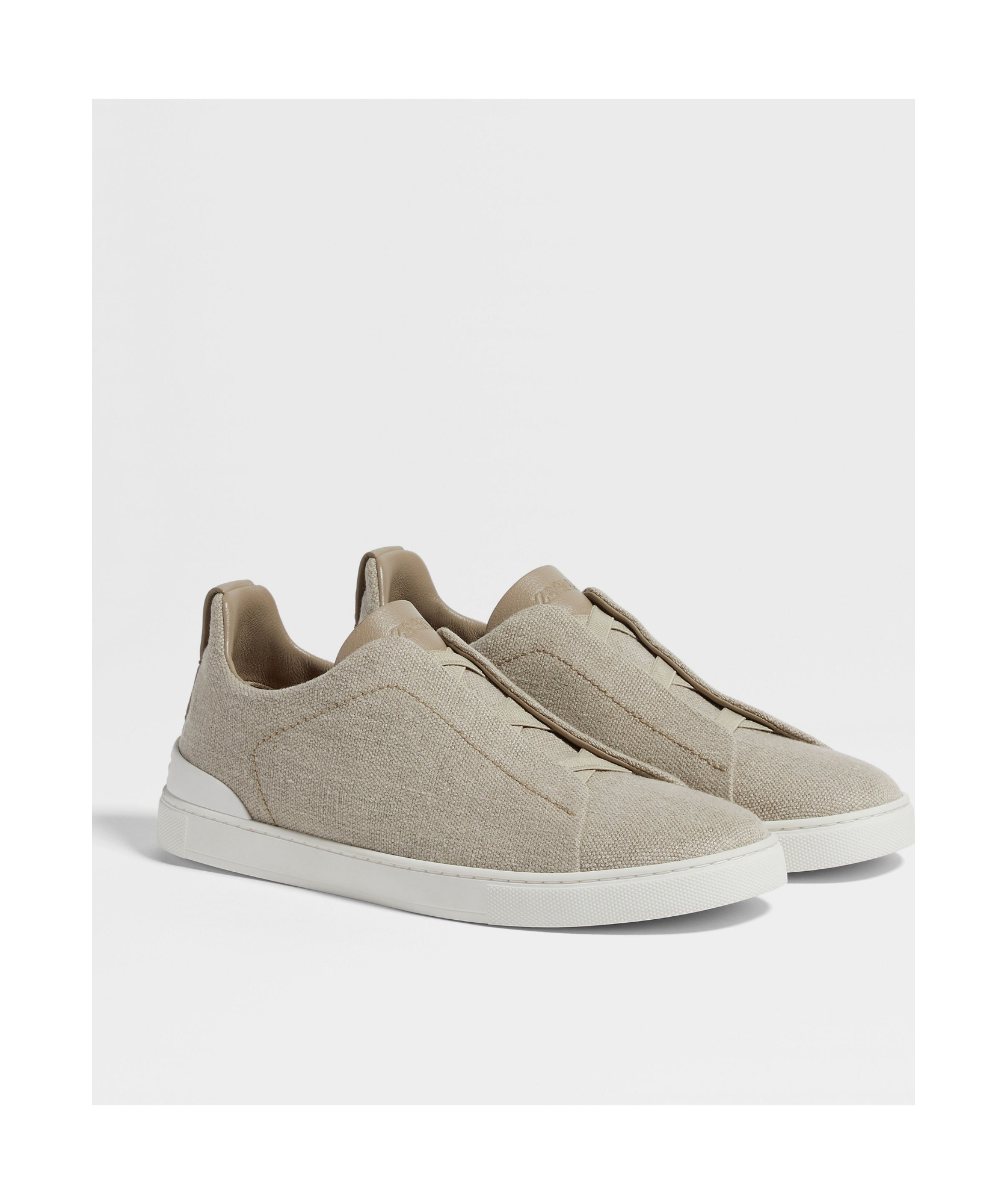 Zegna Round Toe Low Top Casual Shoes In Neutral