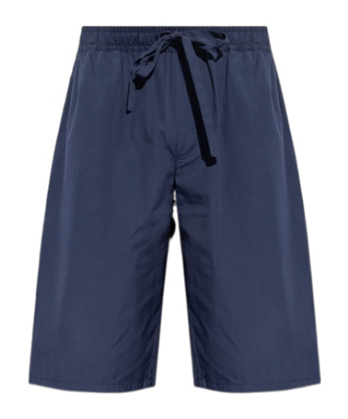 Dolce & Gabbana Dg Essentials Logo-plaque Shorts In Blue