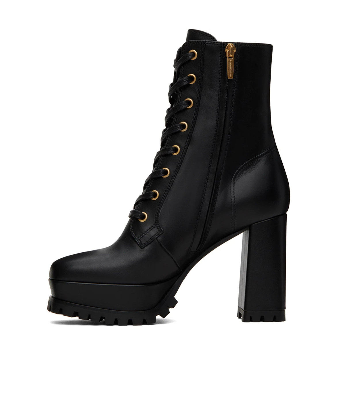 GIANVITO ROSSI SQUARE-TOED STRAP-UP SHORT BOOTS