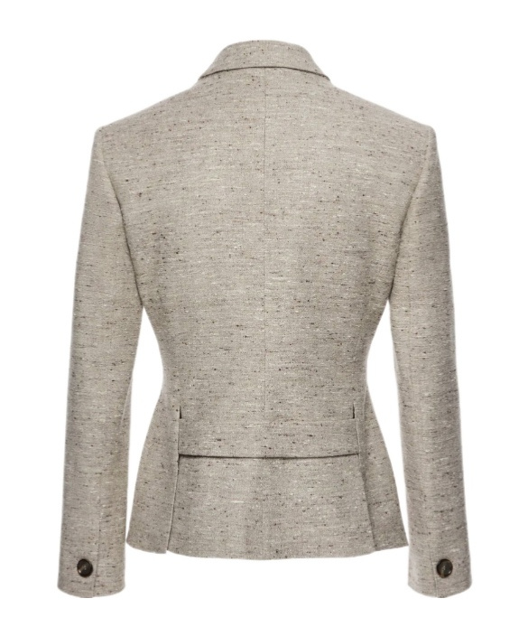 Magda Butrym Classic Button-up Blazer In Beige Melange In White