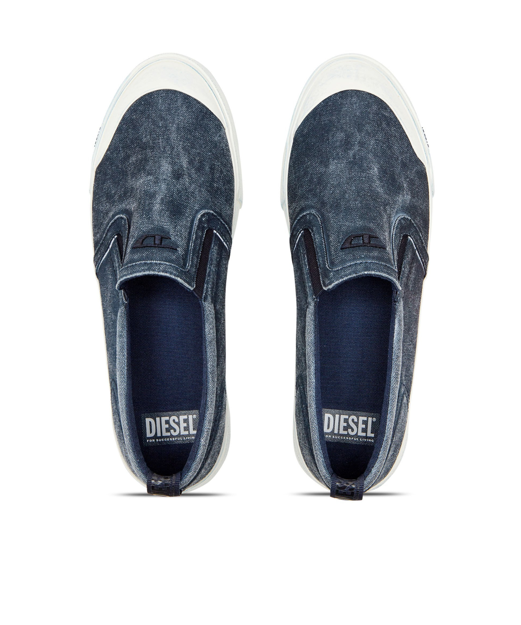 Diesel Man Sneakers Deep Teal Size 10 Cotton In Blue