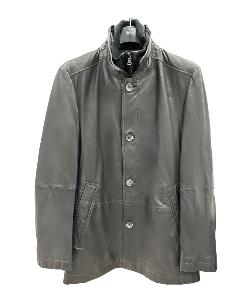 Hugo Boss Button Zipper Casual Jacket In Gray
