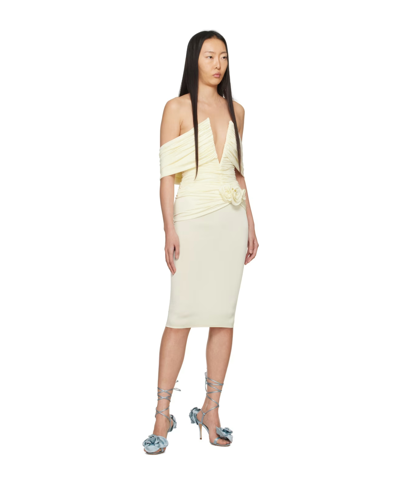Shop Magda Butrym Floral Decal Skirt In White