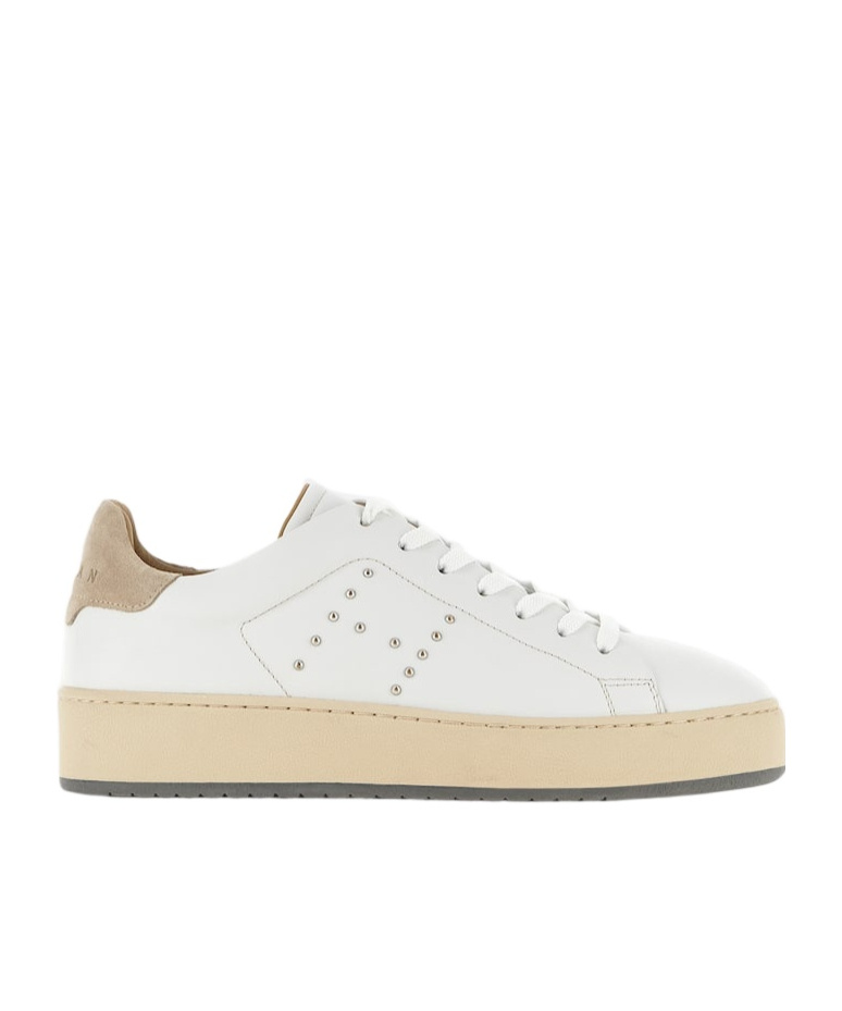 Hogan Leather Sneakers With Suede Toe In White