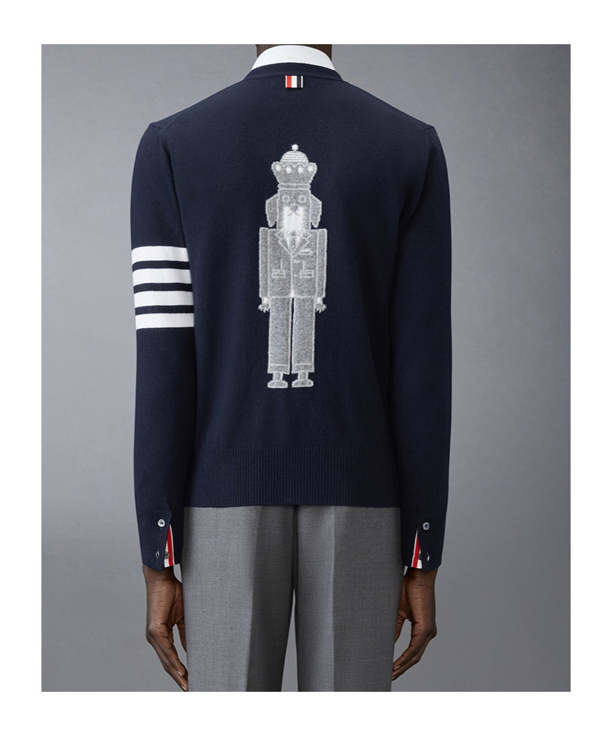Thom Browne 4-bar Virgin-wool Cardigan In Black