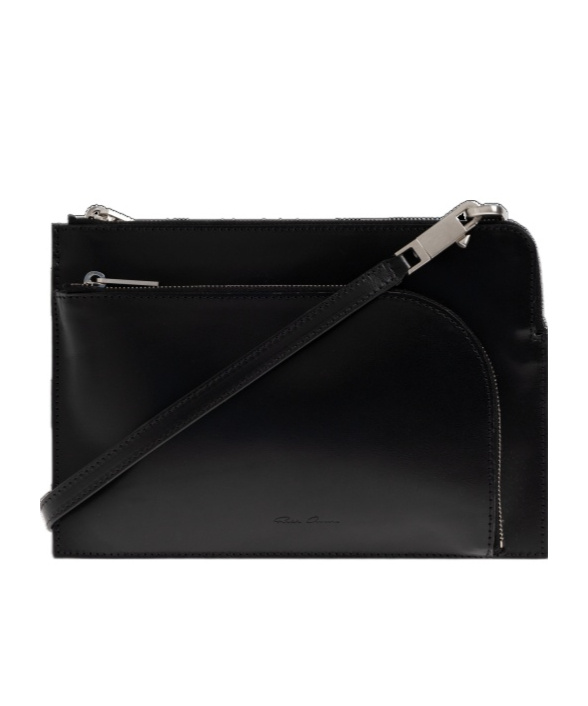 RICK OWENS RICK OWENS LOGO EMBOSSED ZIPPED SHOULDER BAG