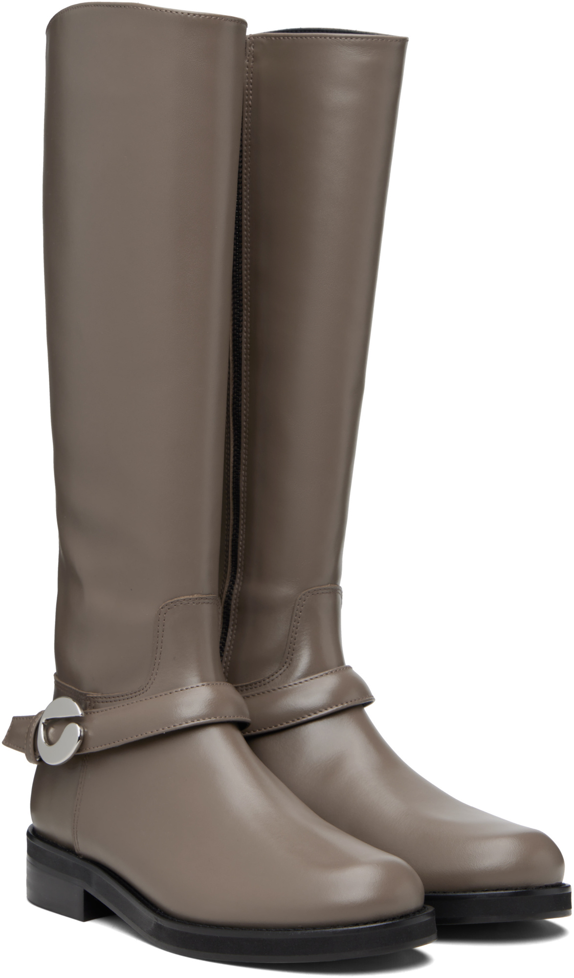 Coperni Belt Cavalier Tall Boots In Brown
