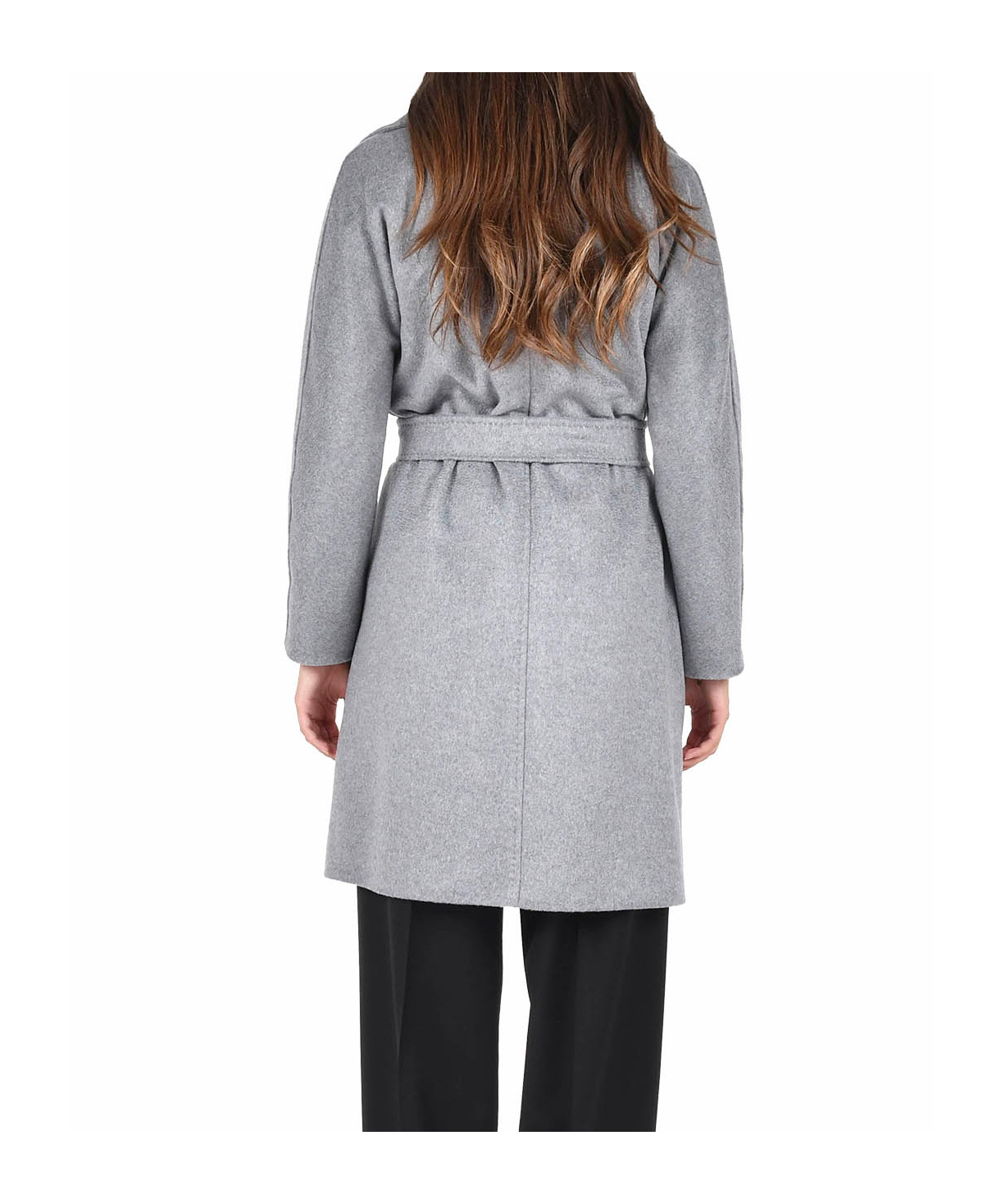 Max Mara Long-sleeved Coat In Gray