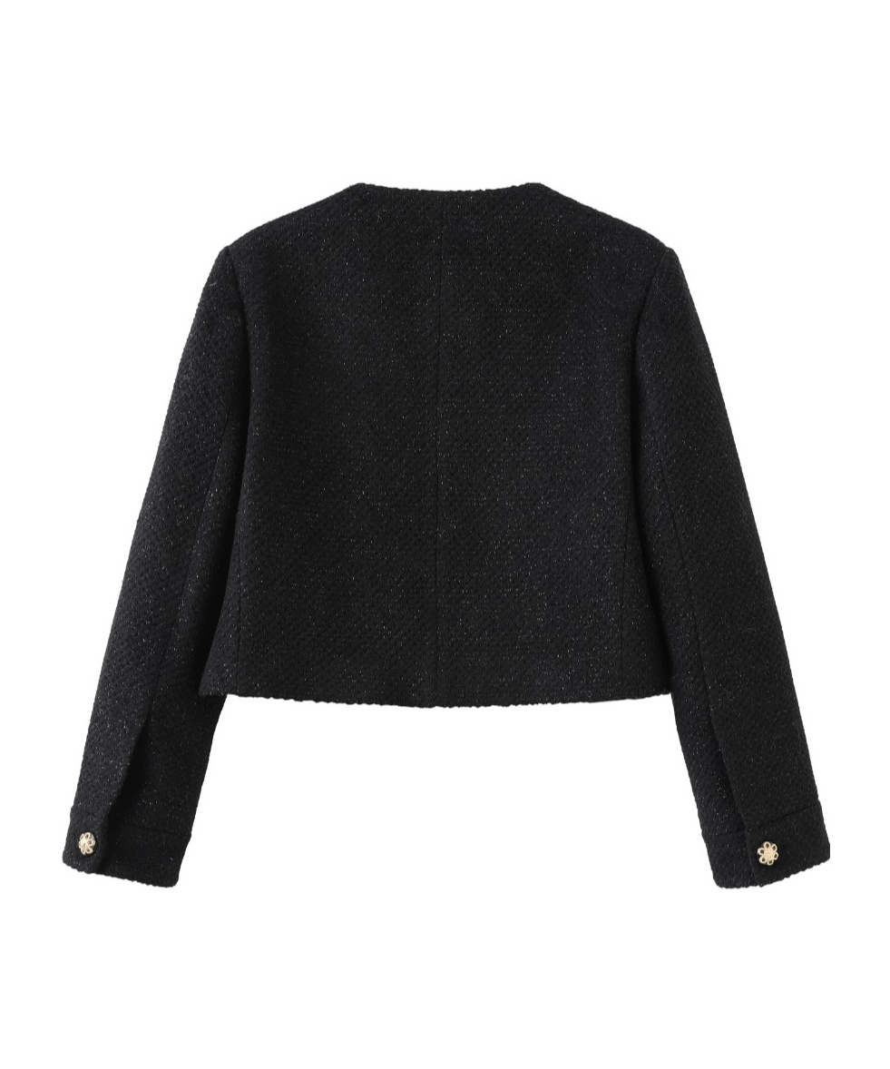 Marissa Chiara Long-sleeved Casual Jacket In Black